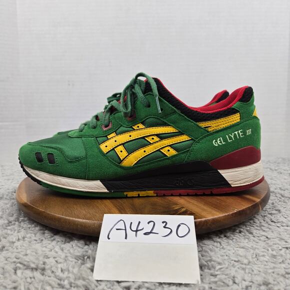 Asics Men 11 Gel-Lyte 3 Rasta Pack 2015 Green Carnival Pack Casual Sneaker H514N